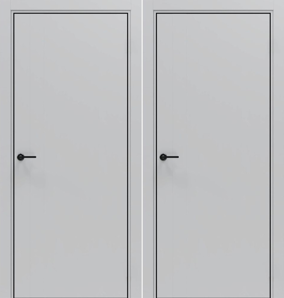 Межкомнатная дверь Юркас Порта-50 B (кромка ABS чёрная) Nardo Grey полипропилен
